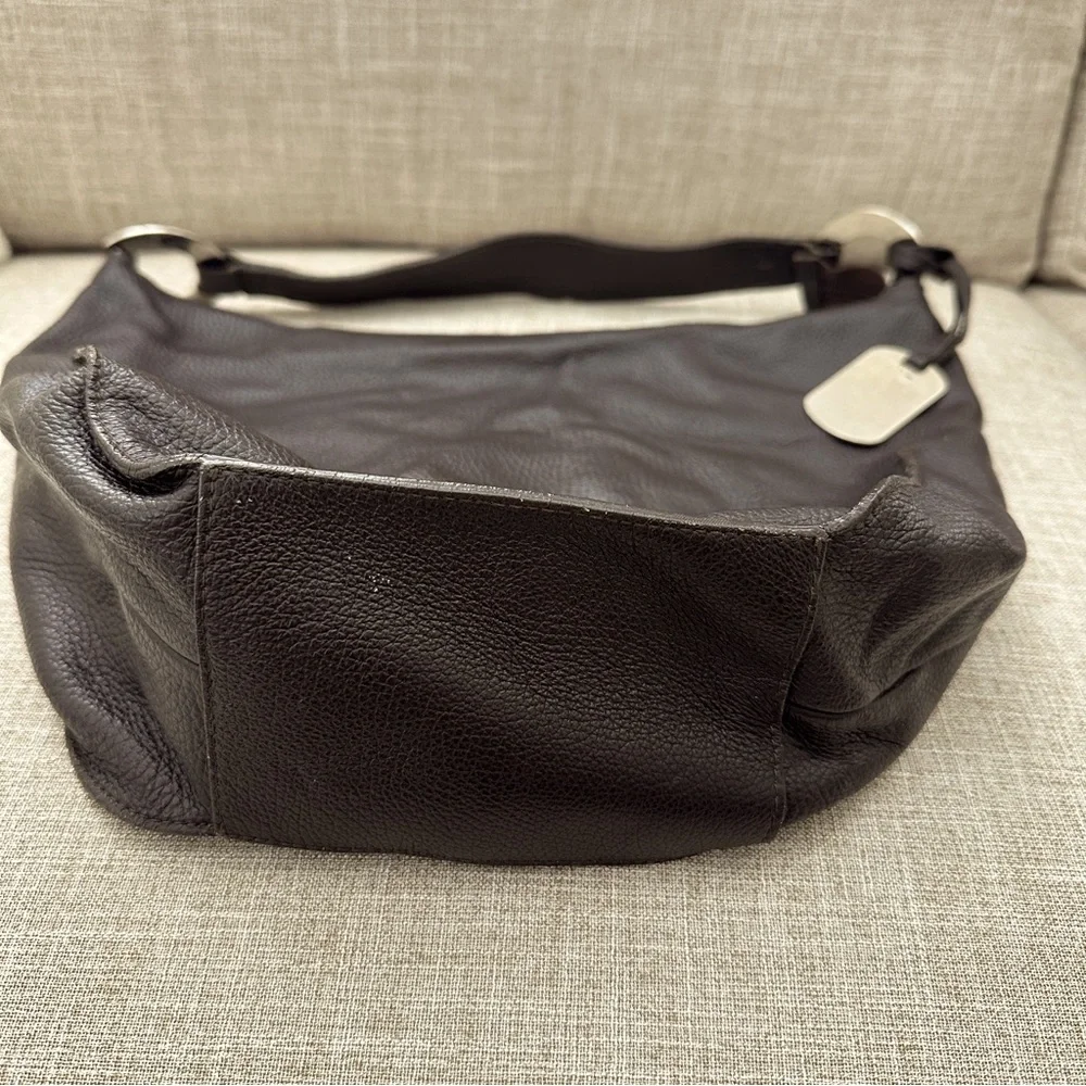 Furla Vintage Pebbled Genuine Leather Hobo Handbag